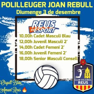 Lee más sobre el artículo Aquet diumenge teniu una nova i apassionant jornada de volei, no hi falteu!!…