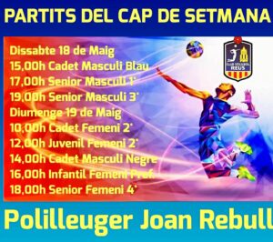 Lee más sobre el artículo Penúltima jornada de lliga i cap de setmana ple de Volei al Joan Rebull, la entr…